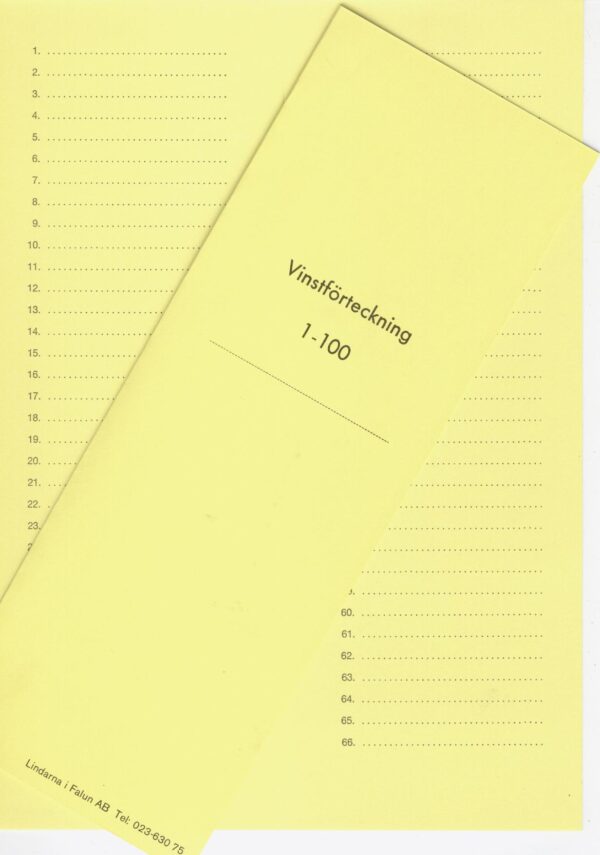 H0045 Vinstförteckning 1-100
